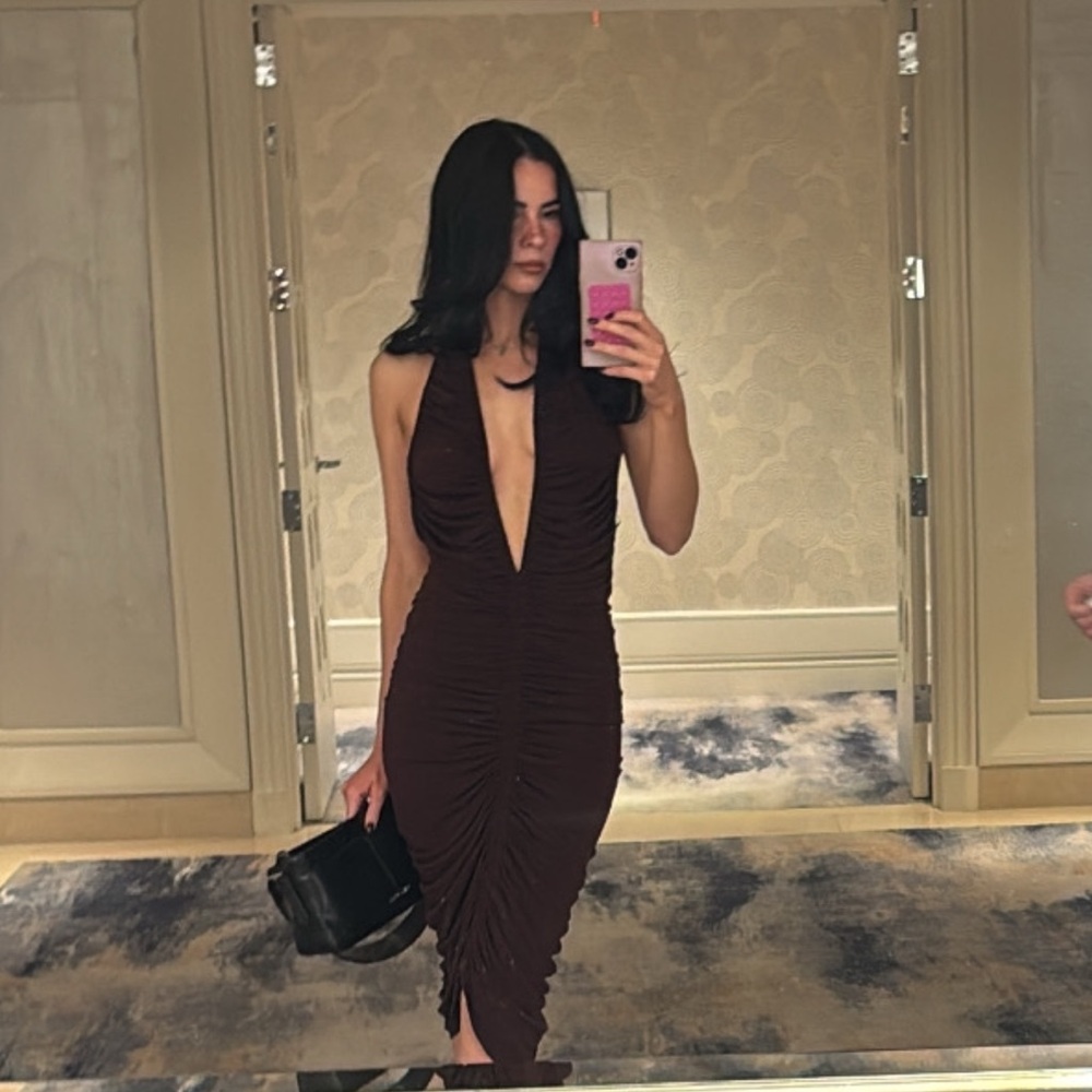 KHY chic Plunge Midi Dress